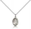 Sterling Silver St. Gemma Galgani Pendant, Sterling Silver Lite Curb Chain, Small Size Catholic Medal, 1/2" x 1/4"