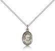 Sterling Silver St. Vincent de Paul Pendant, Sterling Silver Lite Curb Chain, Small Size Catholic Medal, 1/2" x 1/4"
