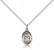 Sterling Silver St. Sophia Pendant, Sterling Silver Lite Curb Chain, Small Size Catholic Medal, 1/2" x 1/4"