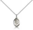 Sterling Silver St. Rita of Cascia Pendant, Sterling Silver Lite Curb Chain, Small Size Catholic Medal, 1/2" x 1/4"