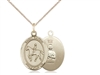 Gold Filled St. Kateri / Equestrian Pendant, GF Lite Curb Chain, Small Size Catholic Medal, 1/2" x 1/4"