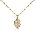 Gold Filled El Nino De Atocha Pendant, Gold Filled Lite Curb Chain, Small Size Catholic Medal, 1/2" x 1/4"