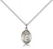 Sterling Silver Holy Family Pendant, Sterling Silver Lite Curb Chain, Small Size Catholic Medal, 1/2" x 1/4"