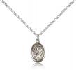 Sterling Silver St. Alphonsus Pendant, Sterling Silver Lite Curb Chain, Small Size Catholic Medal, 1/2" x 1/4"