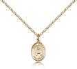 Gold Filled St. Lillian Pendant, Gold Filled Lite Curb Chain, Small Size Catholic Medal, 1/2" x 1/4"