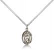 Sterling Silver Our Lady of Hope Pendant, Sterling Silver Lite Curb Chain, Small Size Catholic Medal, 1/2" x 1/4"