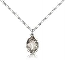 Sterling Silver St. Bartholomew the Apostle Pendan, Sterling Silver Lite Curb Chain, Small Size Catholic Medal, 1/2" x 1/4"