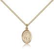 Gold Filled Our Lady of Peace Pendant, Gold Filled Lite Curb Chain, Small Size Catholic Medal, 1/2" x 1/4"