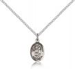 Sterling Silver Our Lady of Knock Pendant, Sterling Silver Lite Curb Chain, Small Size Catholic Medal, 1/2" x 1/4"