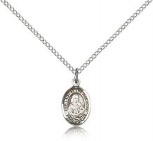 Sterling Silver Our Lady of the Railroad Pendant, Sterling Silver Lite Curb Chain, Small Size Catholic Medal, 1/2" x 1/4"