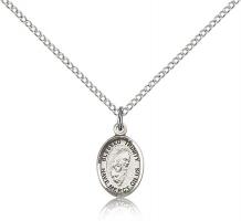 Sterling Silver Blessed Trinity Pendant, Sterling Silver Lite Curb Chain, Small Size Catholic Medal, 1/2" x 1/4"