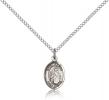 Sterling Silver St. Aaron Pendant, Sterling Silver Lite Curb Chain, Small Size Catholic Medal, 1/2" x 1/4"