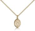 Gold Filled St. Isaiah Pendant, Gold Filled Lite Curb Chain, Small Size Catholic Medal, 1/2" x 1/4"