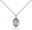Sterling Silver St. Tarcisius Pendant, Sterling Silver Lite Curb Chain, Small Size Catholic Medal, 1/2" x 1/4"