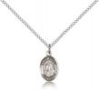 Sterling Silver St. Bruno Pendant, Sterling Silver Lite Curb Chain, Small Size Catholic Medal, 1/2" x 1/4"