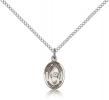Sterling Silver St. Sharbel Pendant, Sterling Silver Lite Curb Chain, Small Size Catholic Medal, 1/2" x 1/4"