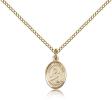 Gold Filled St. Perpetua Pendant, Gold Filled Lite Curb Chain, Small Size Catholic Medal, 1/2" x 1/4"