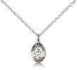 Sterling Silver St. Perpetua Pendant, Sterling Silver Lite Curb Chain, Small Size Catholic Medal, 1/2" x 1/4"