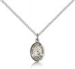 Sterling Silver St. James the Lesser Pendant, Sterling Silver Lite Curb Chain, Small Size Catholic Medal, 1/2" x 1/4"