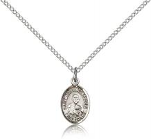 Sterling Silver St. James the Lesser Pendant, Sterling Silver Lite Curb Chain, Small Size Catholic Medal, 1/2" x 1/4"