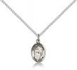 Sterling Silver St. Susanna Pendant, Sterling Silver Lite Curb Chain, Small Size Catholic Medal, 1/2" x 1/4"