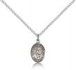 Sterling Silver St. Lidwina of Schiedam Pendant, Sterling Silver Lite Curb Chain, Small Size Catholic Medal, 1/2" x 1/4"