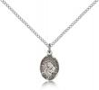 Sterling Silver St. Margaret of Cortona Pendant, Sterling Silver Lite Curb Chain, Small Size Catholic Medal, 1/2" x 1/4"