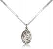 Sterling Silver Our Lady of Olives Pendant, Sterling Silver Lite Curb Chain, Small Size Catholic Medal, 1/2" x 1/4"