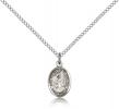 Sterling Silver St. Elizabeth of the Visitation Pe, Sterling Silver Lite Curb Chain, Small Size Catholic Medal, 1/2" x 1/4"