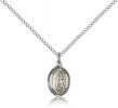 Sterling Silver St. Zoe of Rome Pendant, Sterling Silver Lite Curb Chain, Small Size Catholic Medal, 1/2" x 1/4"