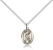 Sterling Silver St. Ronan Pendant, Sterling Silver Lite Curb Chain, Small Size Catholic Medal, 1/2" x 1/4"