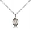 Sterling Silver St. Gianna Pendant, Sterling Silver Lite Curb Chain, Small Size Catholic Medal, 1/2" x 1/4"