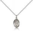Sterling Silver St. Matthias the Apostle Pendant, Sterling Silver Lite Curb Chain, Small Size Catholic Medal, 1/2" x 1/4"