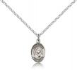 Sterling Silver St. Rafta Pendant, Sterling Silver Lite Curb Chain, Small Size Catholic Medal, 1/2" x 1/4"