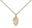 Gold Filled St. Felicity Pendant, Gold Filled Lite Curb Chain, Small Size Catholic Medal, 1/2" x 1/4"