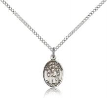 Sterling Silver St. Felicity Pendant, Sterling Silver Lite Curb Chain, Small Size Catholic Medal, 1/2" x 1/4"