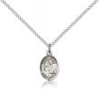 Sterling Silver St. Paula Pendant, SS Lite Curb Chain, Small Size Catholic Medal, 1/2" x 1/4"