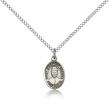 Sterling Silver St. Josephine Bakhita Pendant, SS Lite Curb Chain, Small Size Catholic Medal, 1/2" x 1/4"