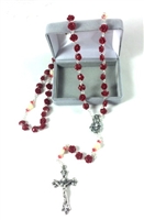 Red and Cream Rose Petal Rosary 95133-07-CE1