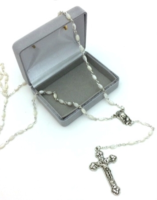Tiny Imitation Pearl Bead Rosary 96015