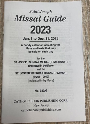 Missal Guide for 2022 920/G