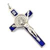 Blue Enamel Saint Benedict Crucifix