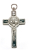 Saint Benedict Cross with Green Enamel Inlay