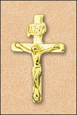 Gold Crucifix Lapel Pin