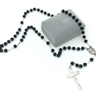 Black Wood Rosary with Silver Crucifix
