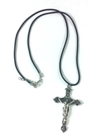 Crucifix with Vinyl Black Cord C01602