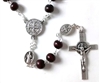 Saint Benedict Brown Wood Bead Rosary From Shomali