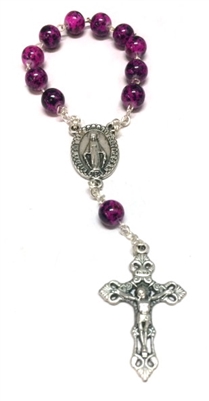Purple Glass Bead One Decade Rosary