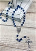 Blue Swirl Bead Rosary