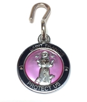 Saint Francis Black/Pink Enamel Pet Medal